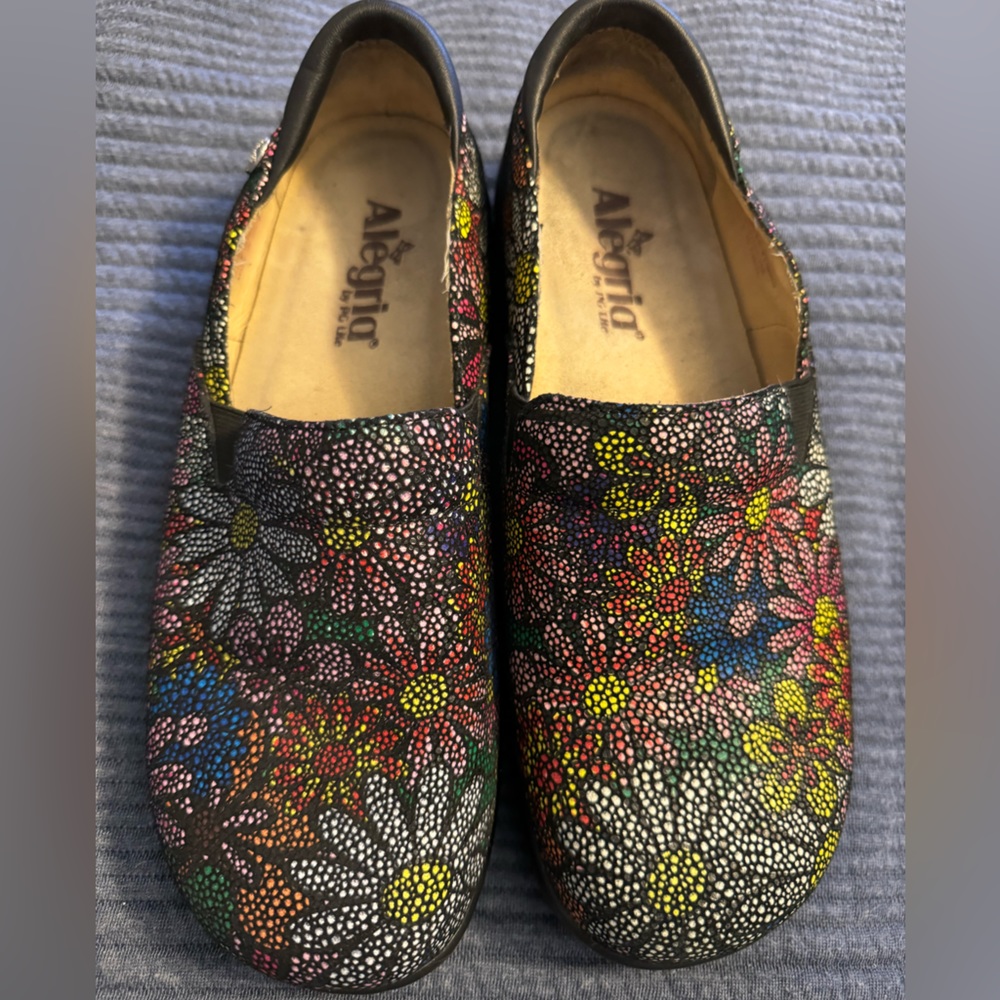 Algeria Size 9 Slide On Multi Color Clog Style Shoe Excellent Condition